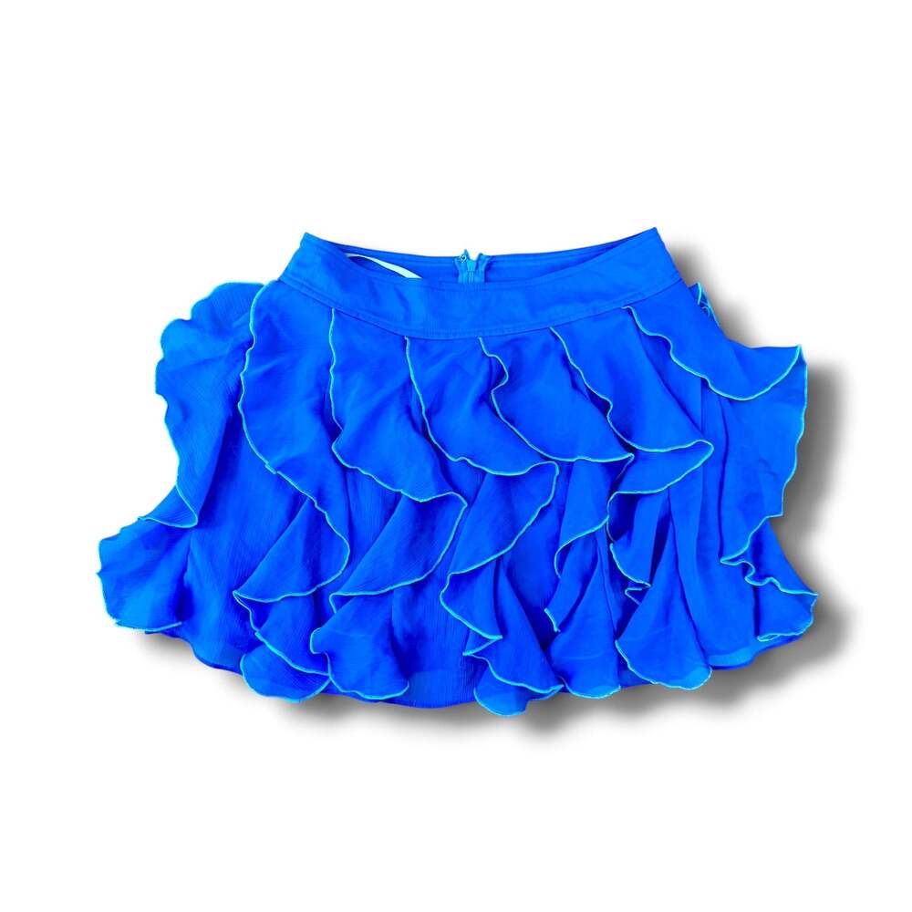Y2K Electric Blue Ruffle Mini Skirt XS – Rampage – Coquette Fairycore